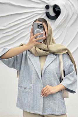 کت آستین سه رب پشمی آستردار دو دکمه