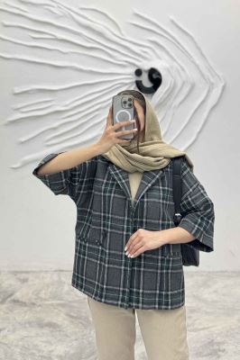 کت آستین سه رب پشمی آستردار دو دکمه