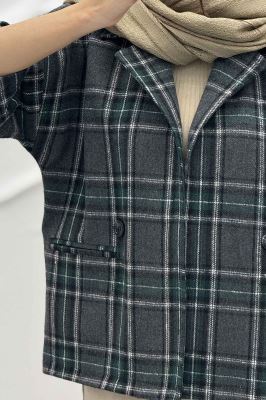 کت آستین سه رب پشمی آستردار دو دکمه