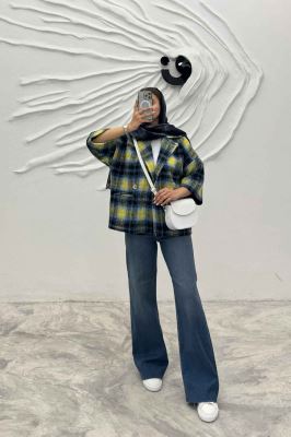 کت آستین سه رب پشمی آستردار دو دکمه