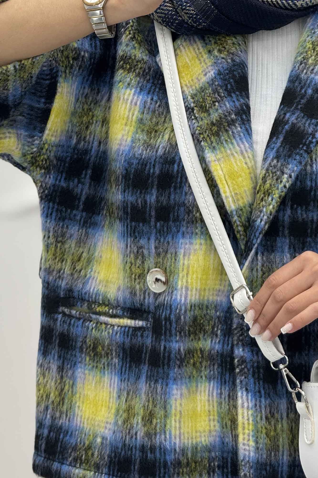 کت آستین سه رب پشمی آستردار دو دکمه