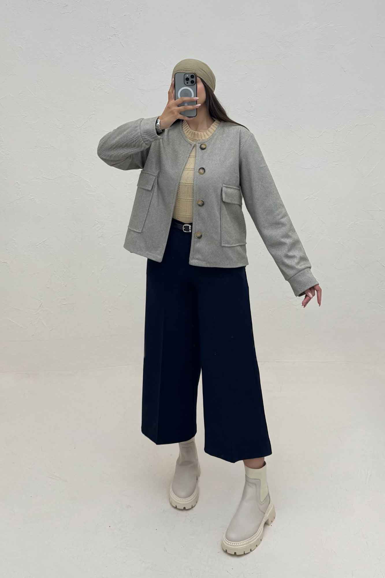 کت فوتر کجراه آستردار دو جیب ASHLEY