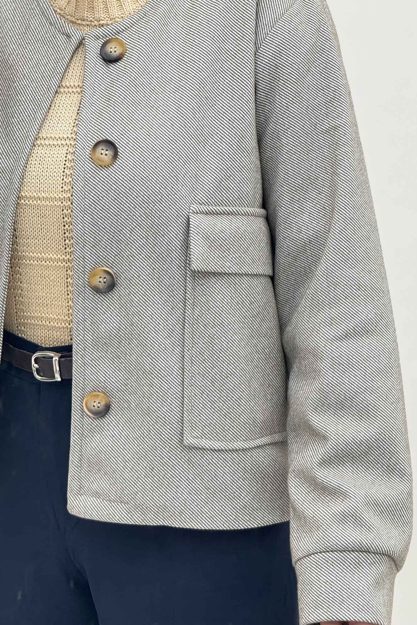 کت فوتر کجراه آستردار دو جیب ASHLEY