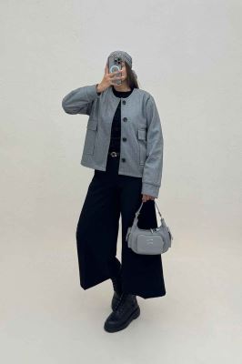 کت فوتر کجراه آستردار دو جیب ASHLEY