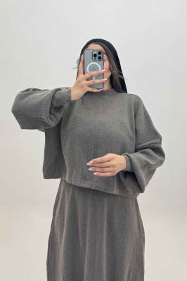 ست بافت اورال دامنی بلند و رویه