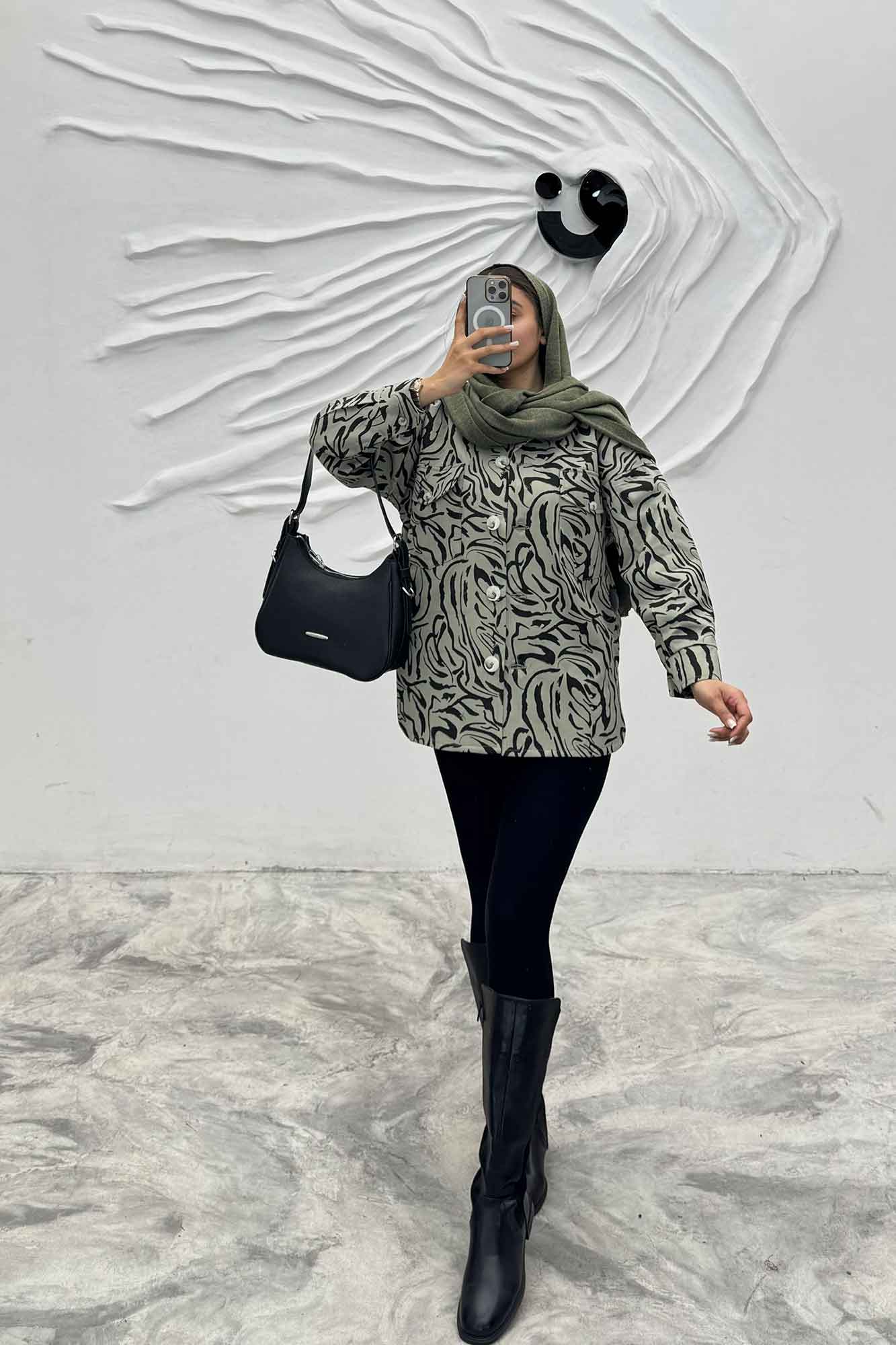 شکت کتان چاپی آستردار جکسون