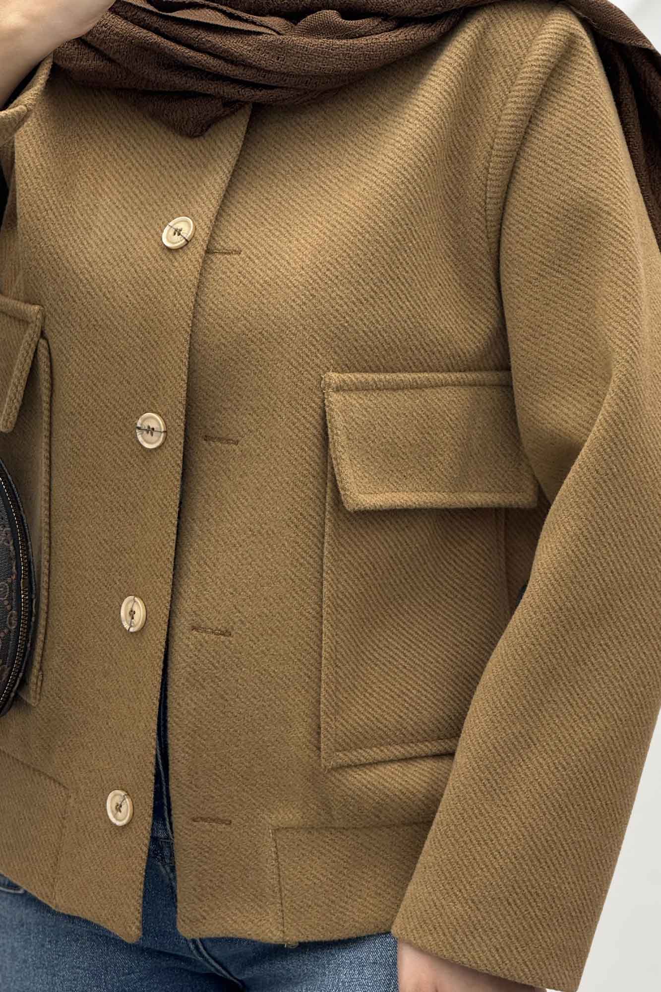 کت فوتر جناقی یقه سه سانت جیب پاکتی ناتالی