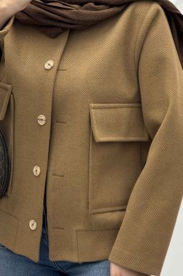 کت فوتر جناقی یقه سه سانت جیب پاکتی ناتالی