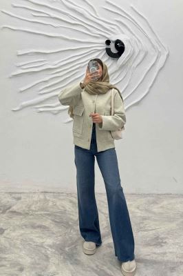 کت فوتر جناقی یقه سه سانت جیب پاکتی ناتالی