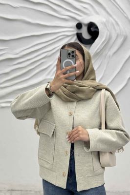 کت فوتر جناقی یقه سه سانت جیب پاکتی ناتالی