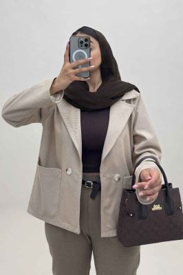 کت فوتر کجراه آستردار سه جیب گونش