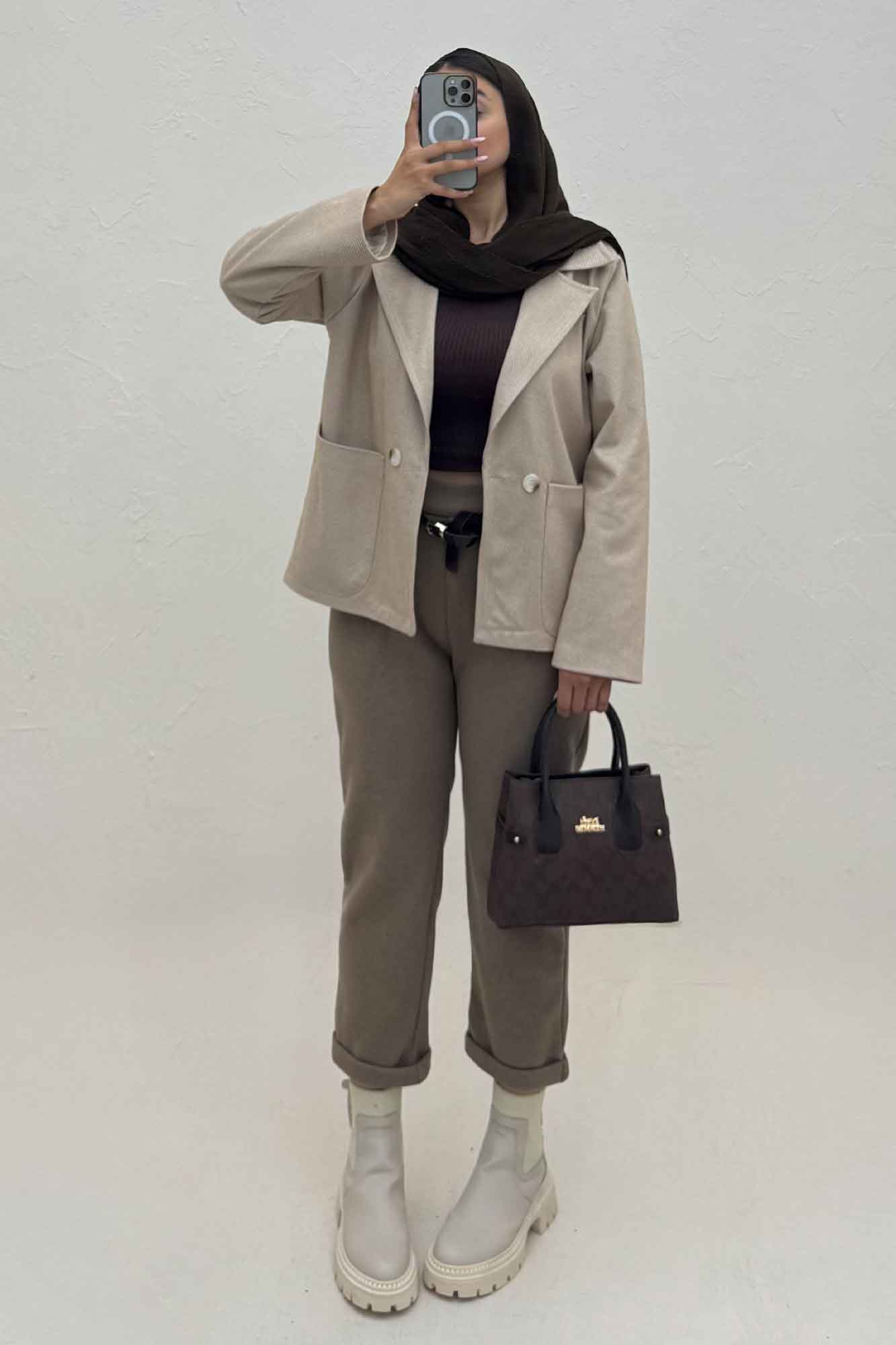 کت فوتر کجراه آستردار سه جیب گونش