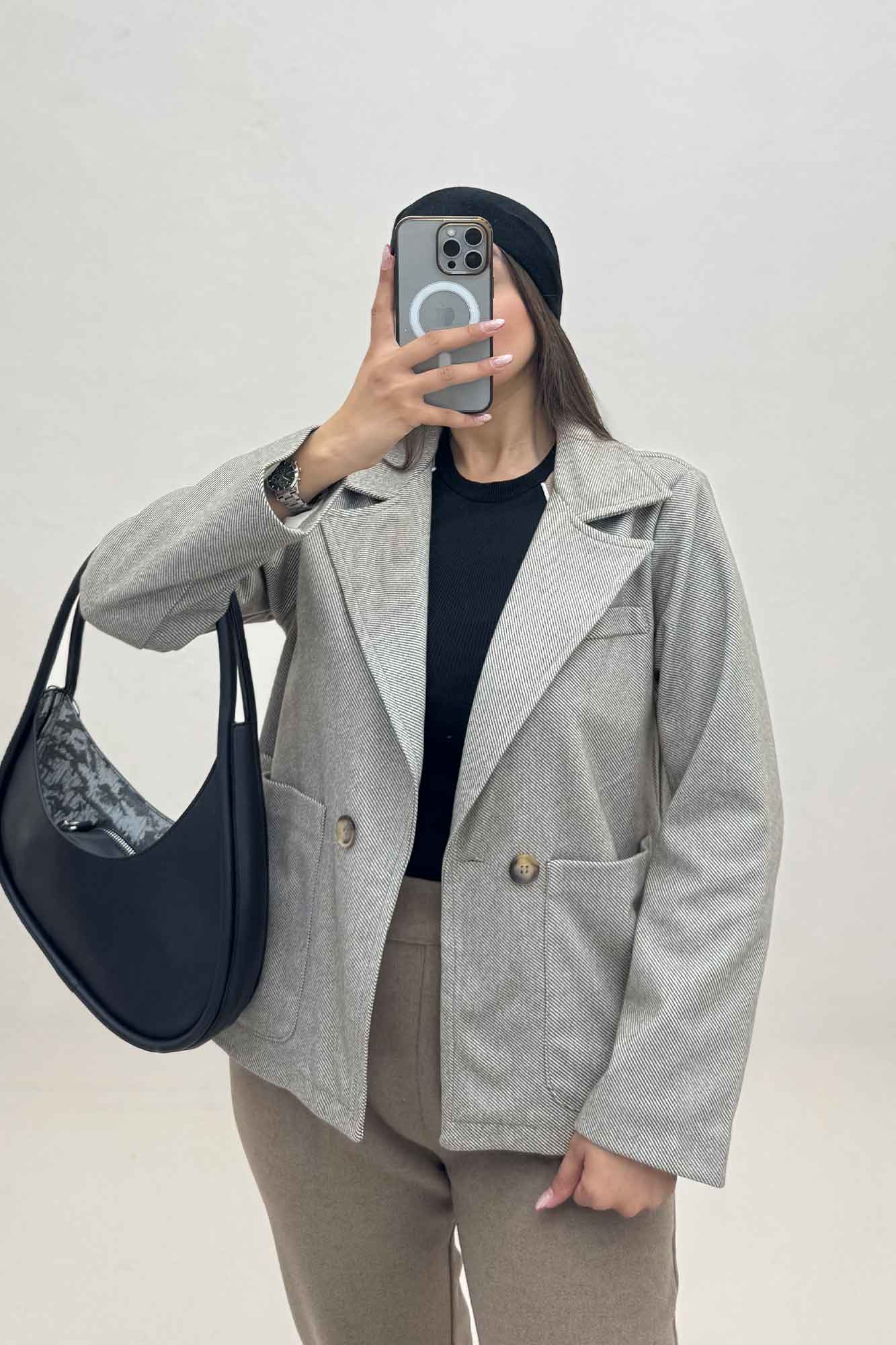 کت فوتر کجراه آستردار سه جیب گونش