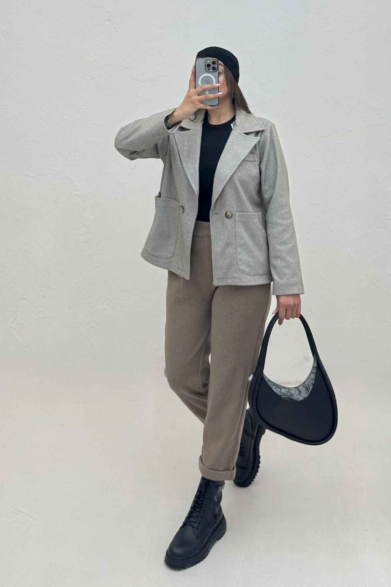 کت فوتر کجراه آستردار سه جیب گونش