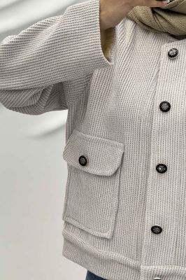 کت دو جیب لمزور بیسکویتی آستردار آیسو