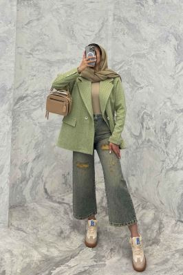 کت آستردار دو دکمه لمزور مخملی ایزابل