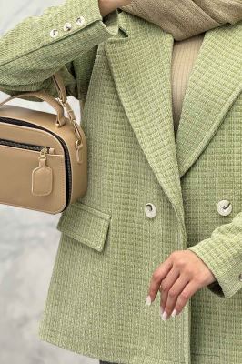 کت آستردار دو دکمه لمزور مخملی ایزابل