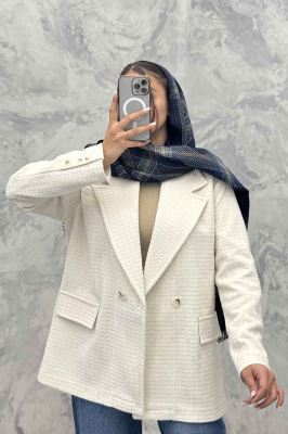 کت آستردار دو دکمه لمزور مخملی ایزابل