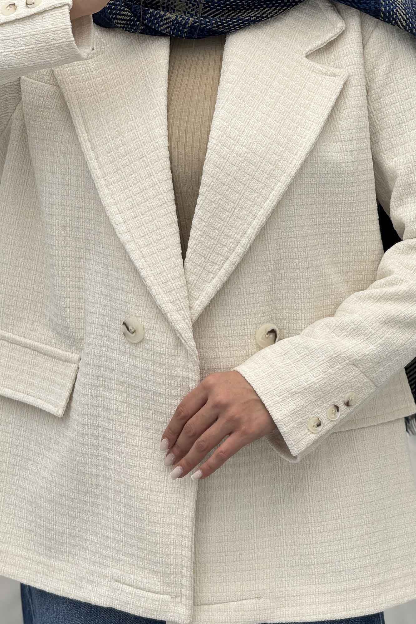 کت آستردار دو دکمه لمزور مخملی ایزابل