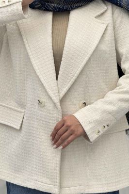 کت آستردار دو دکمه لمزور مخملی ایزابل