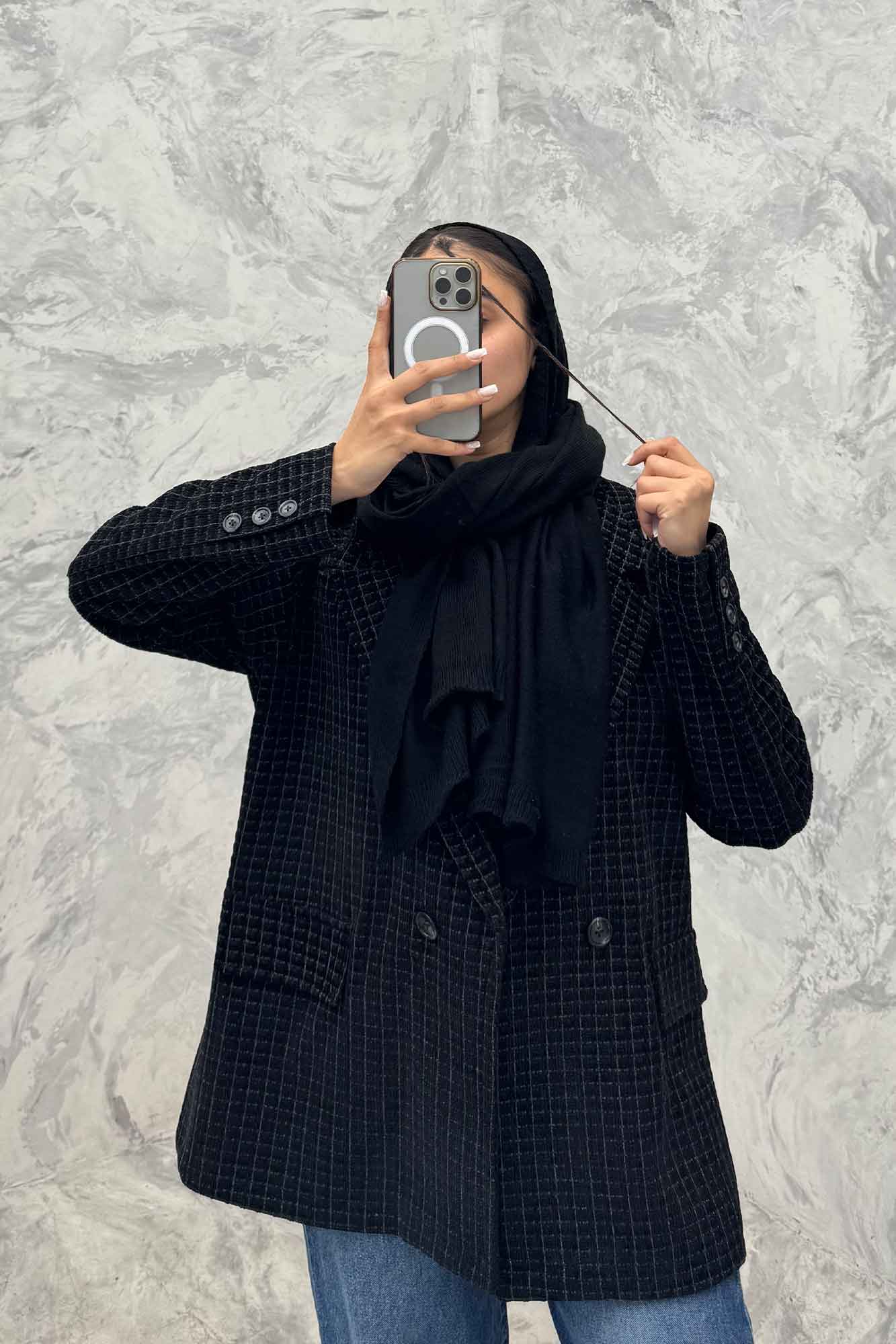 کت آستردار دو دکمه لمزور مخملی ایزابل