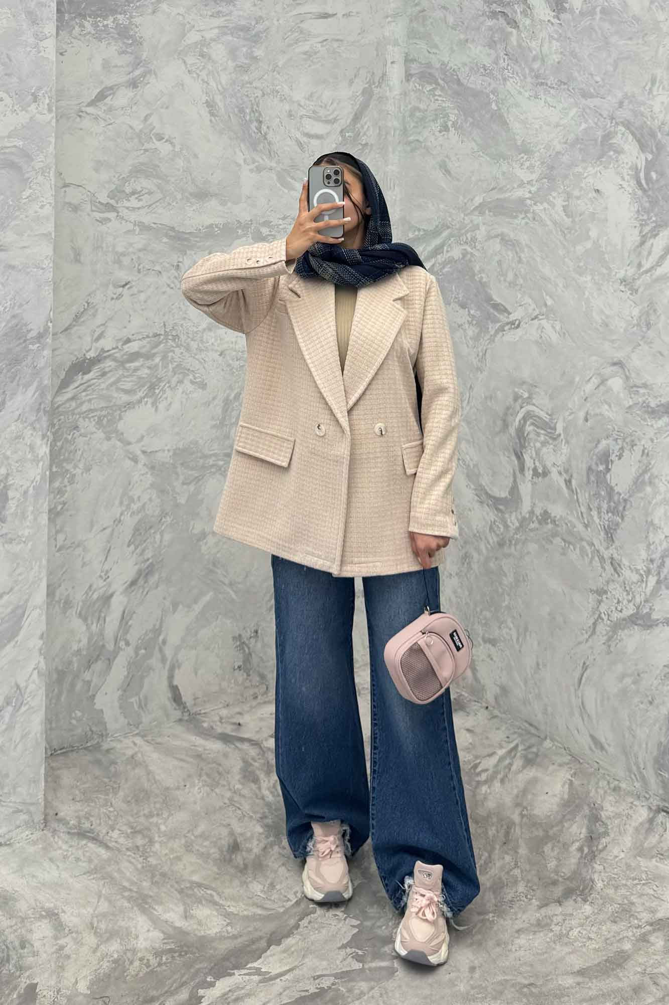 کت آستردار دو دکمه لمزور مخملی ایزابل