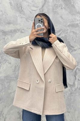 کت آستردار دو دکمه لمزور مخملی ایزابل