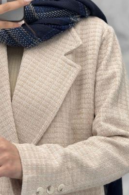 کت آستردار دو دکمه لمزور مخملی ایزابل