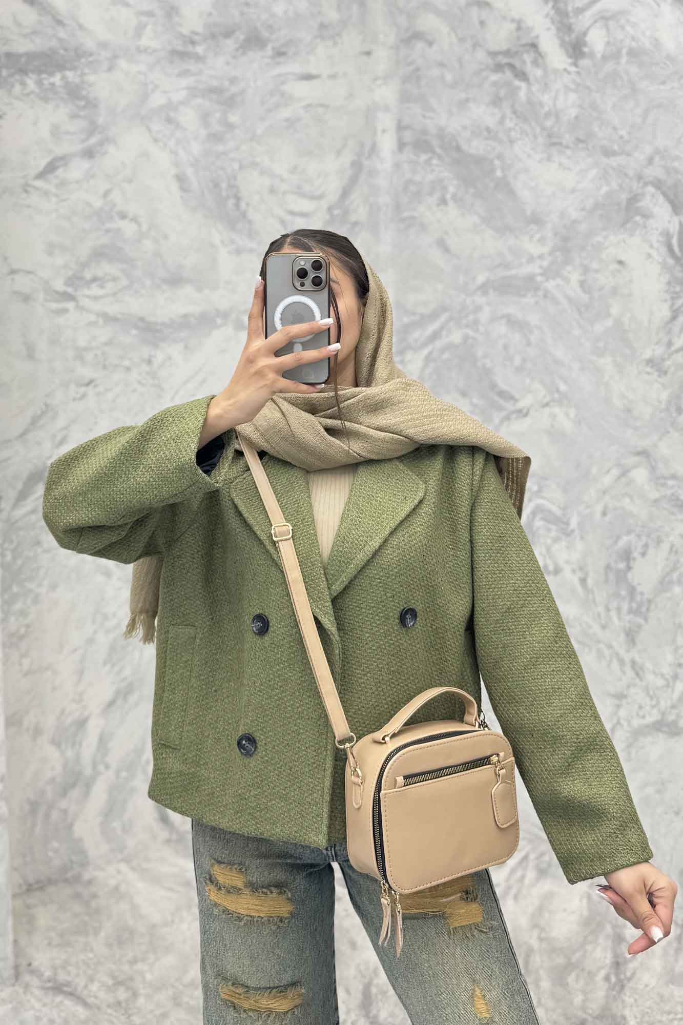 کت آستردار چهار دکمه توییت پشمی