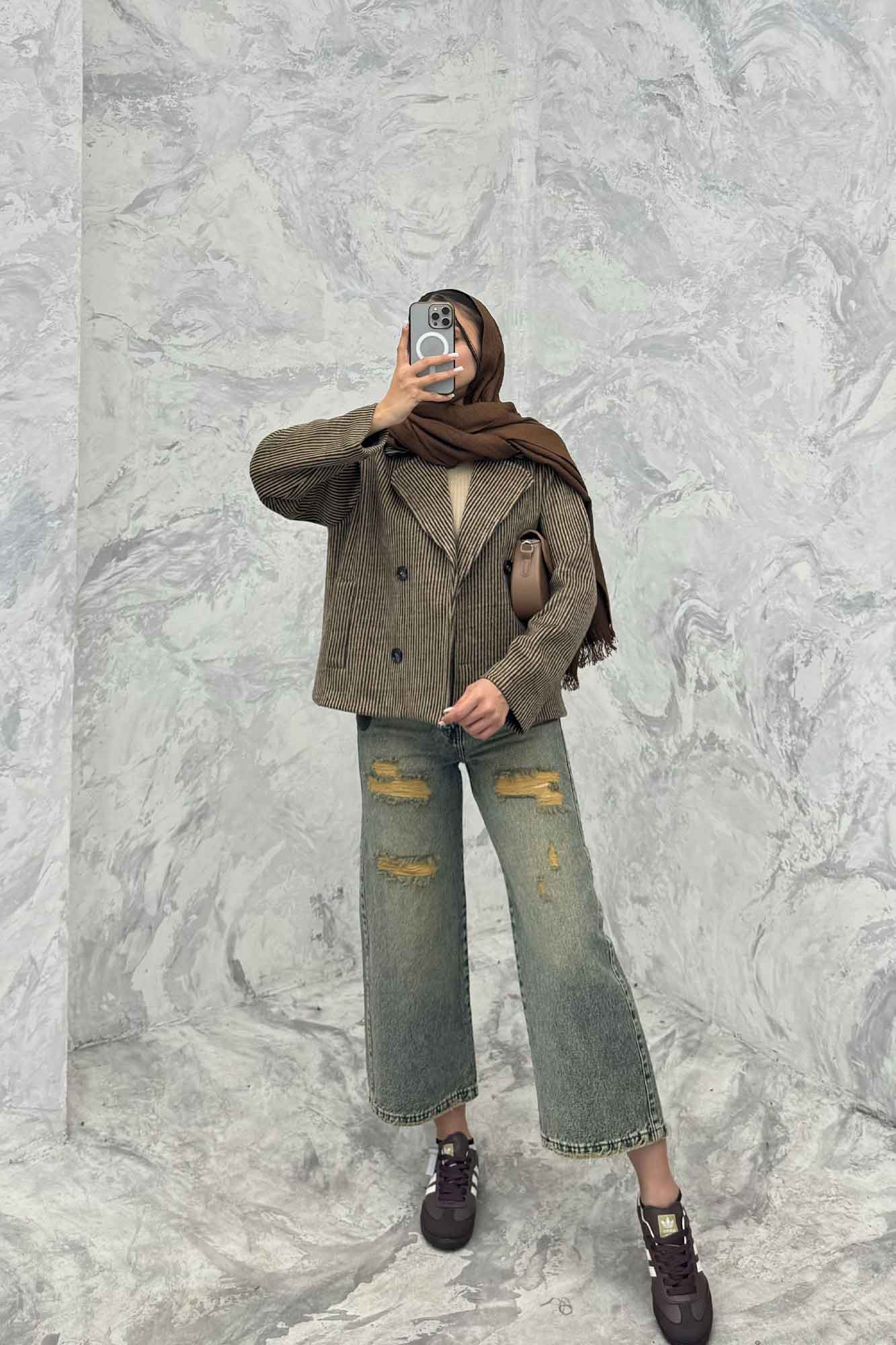 کت آستردار چهار دکمه توییت پشمی