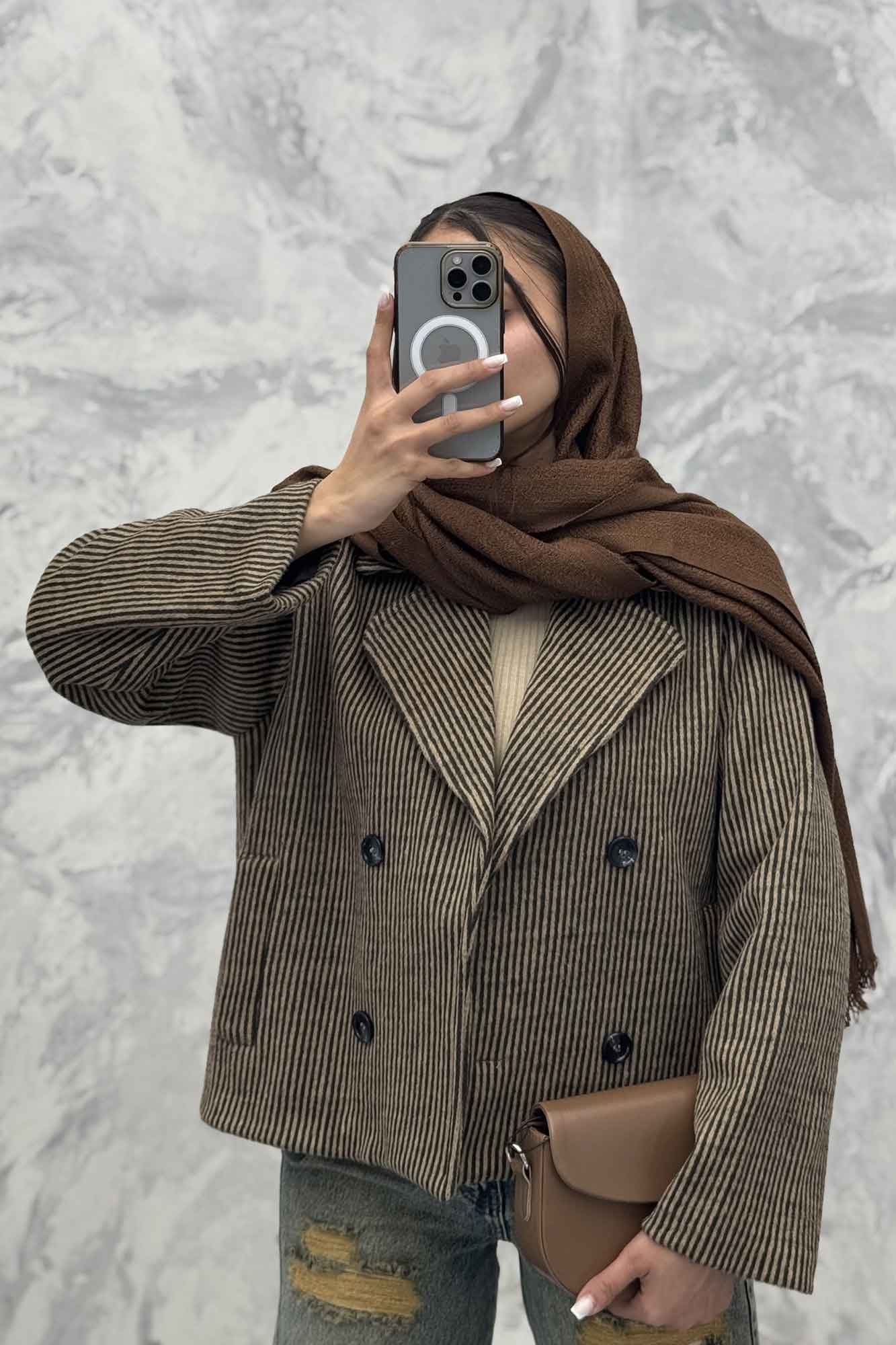 کت آستردار چهار دکمه توییت پشمی