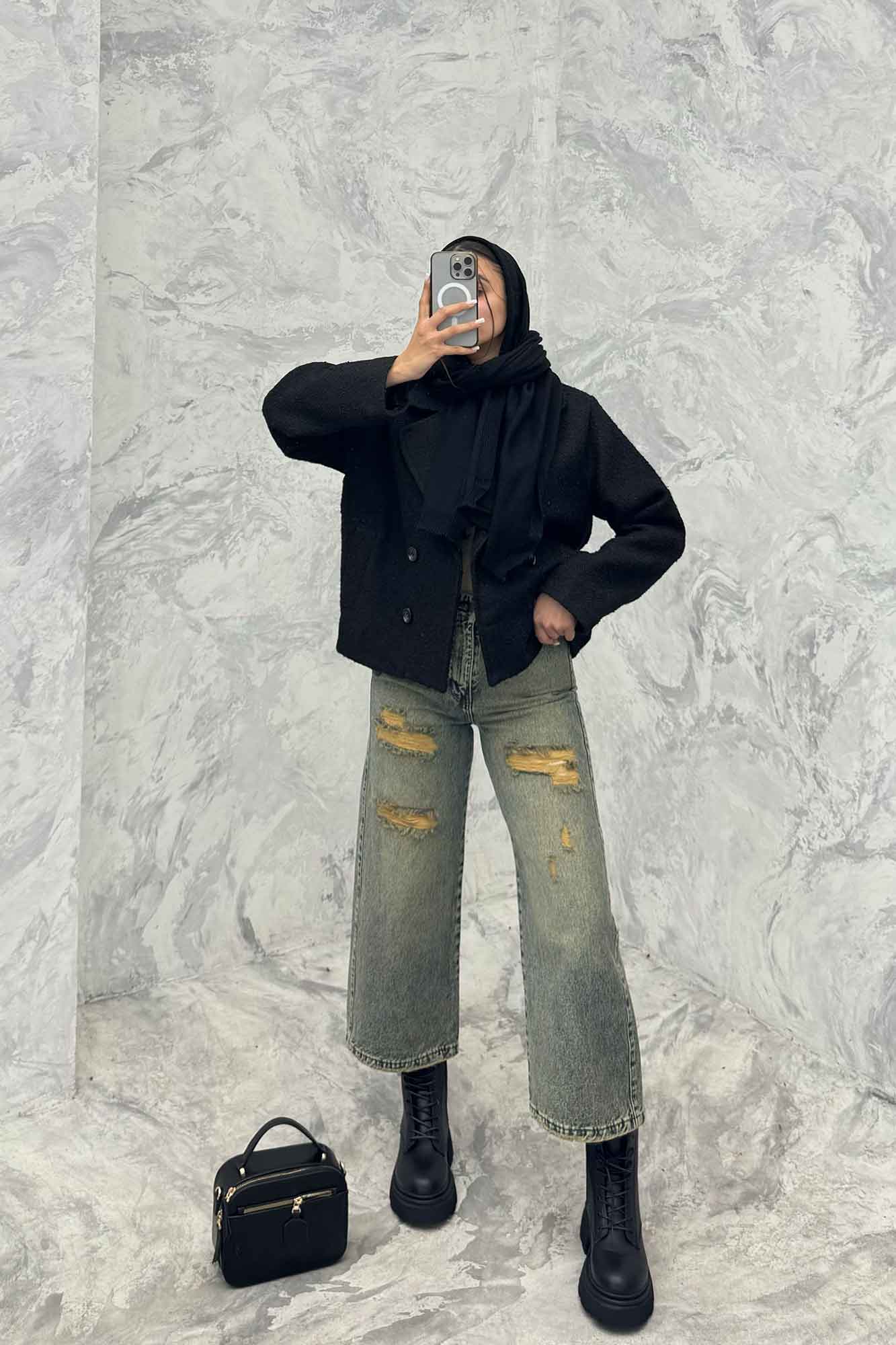 کت آستردار چهار دکمه توییت پشمی