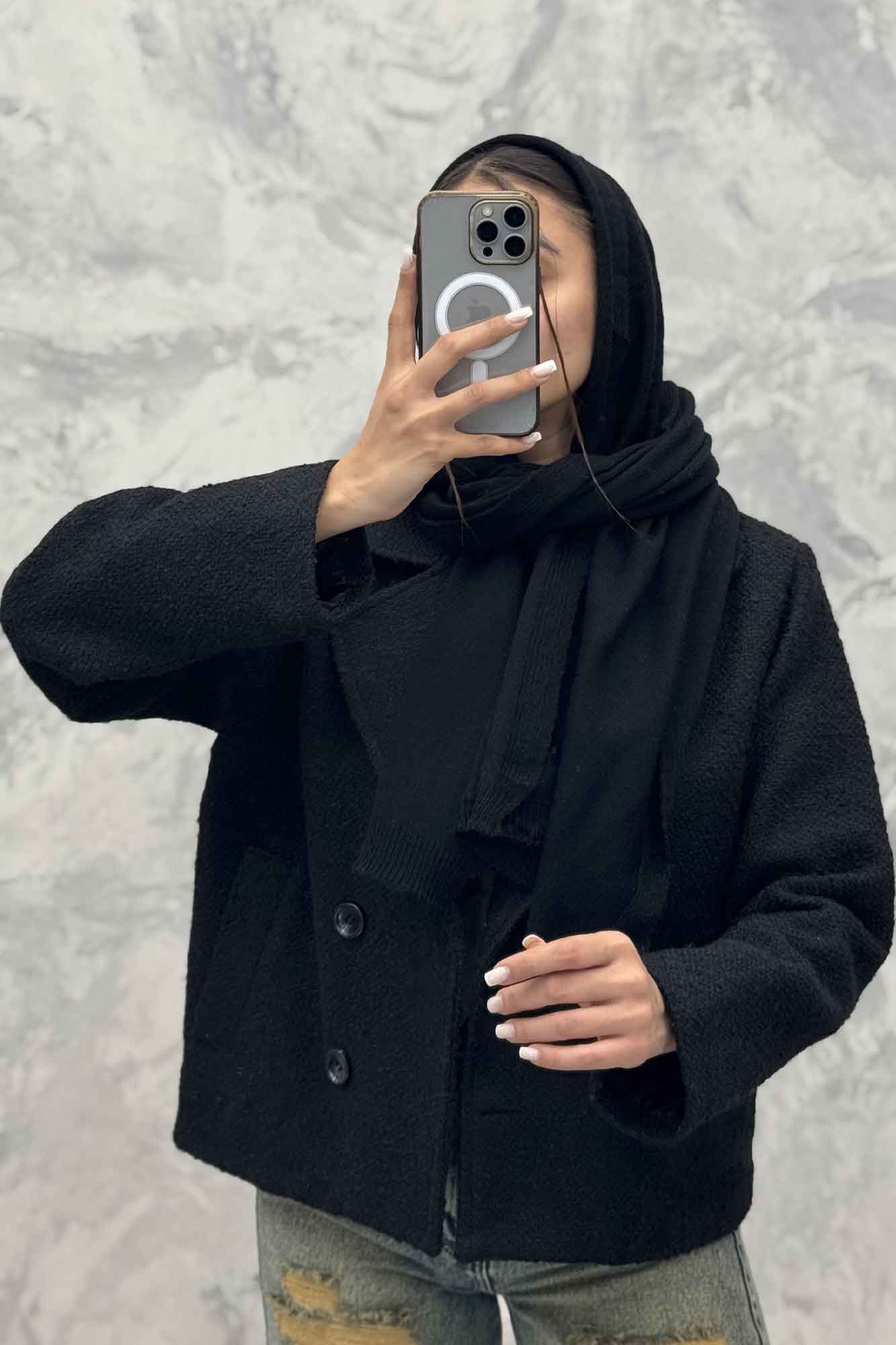 کت آستردار چهار دکمه توییت پشمی