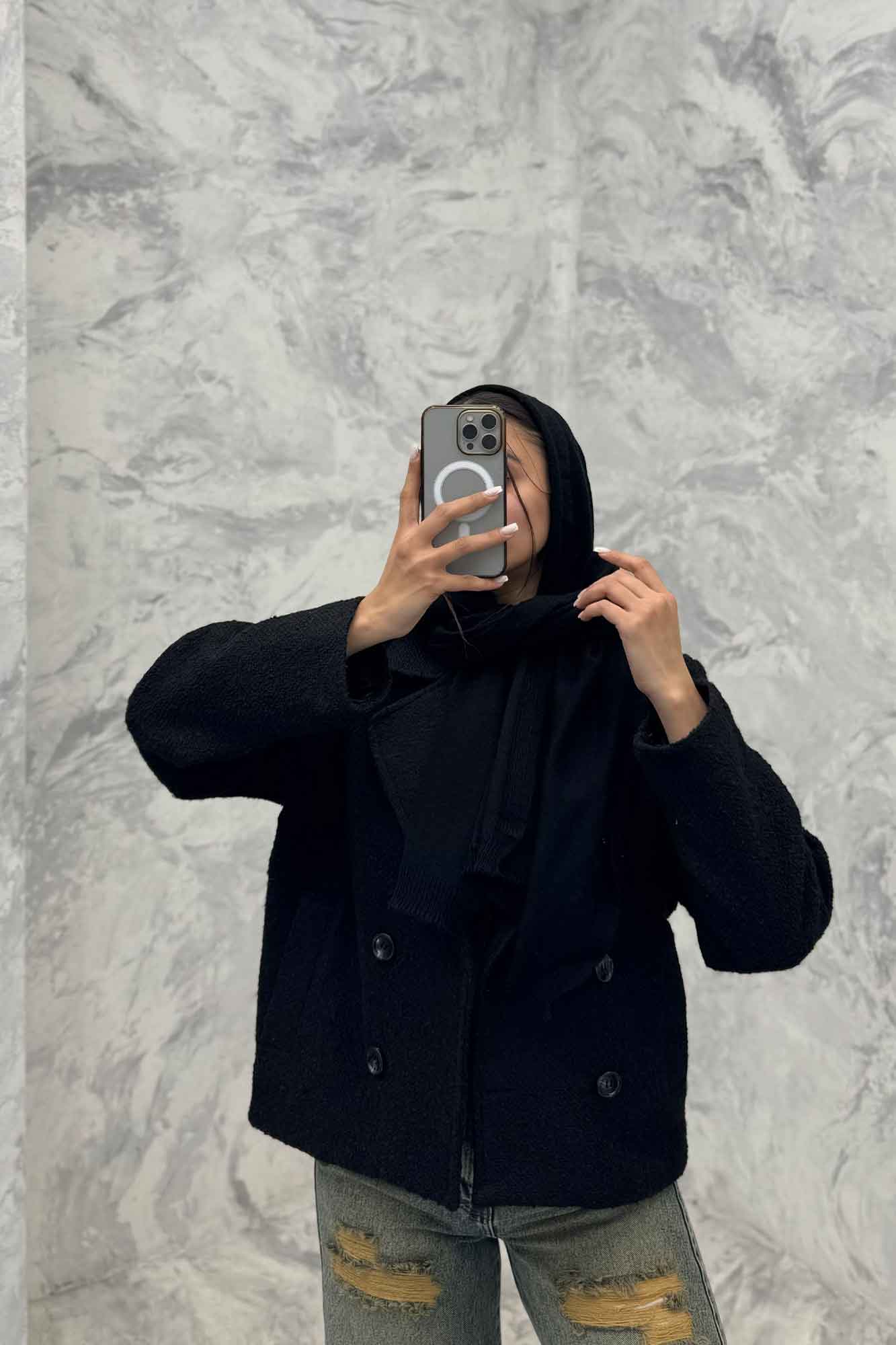 کت آستردار چهار دکمه توییت پشمی