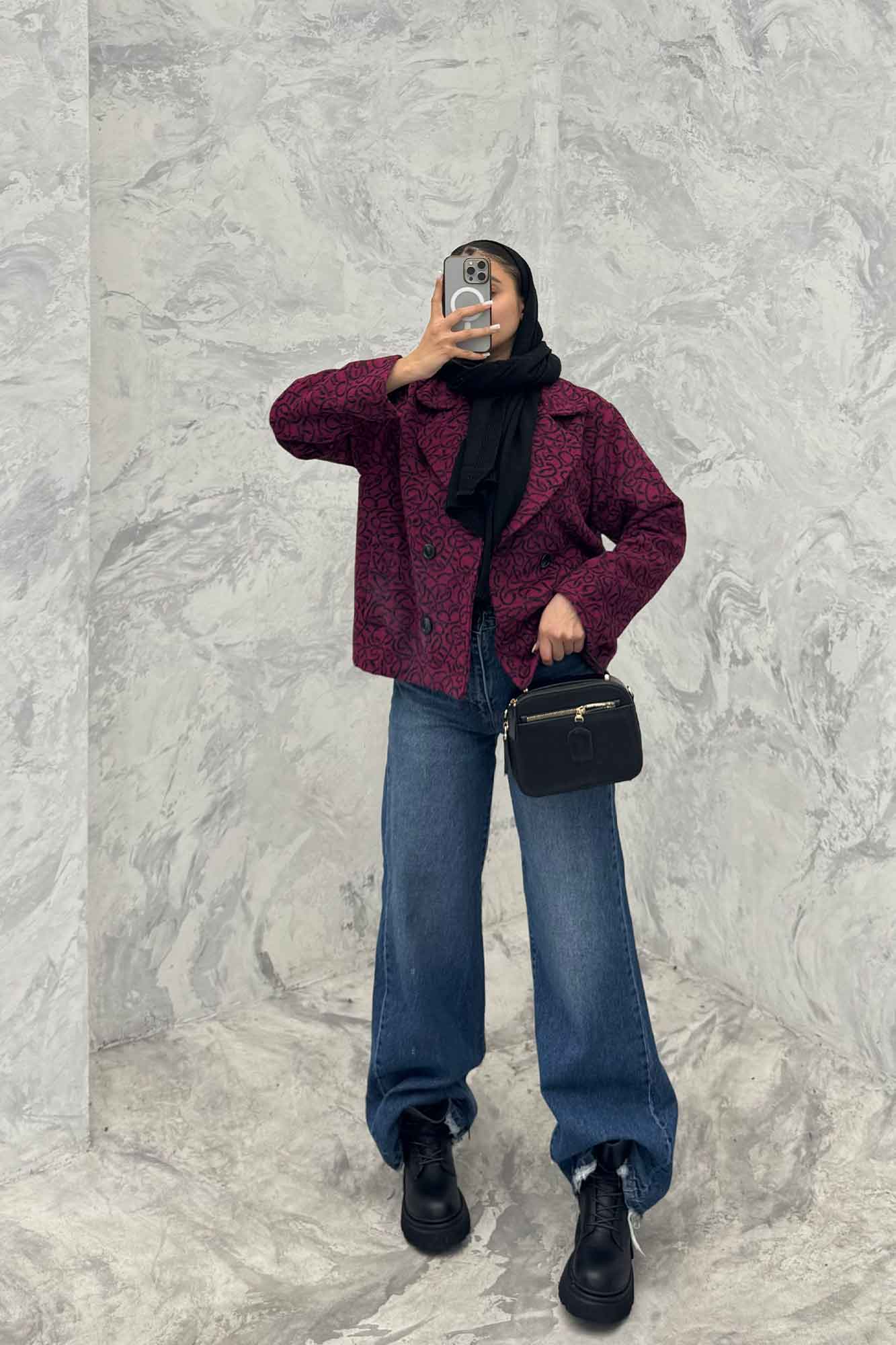 کت آستردار چهار دکمه توییت پشمی