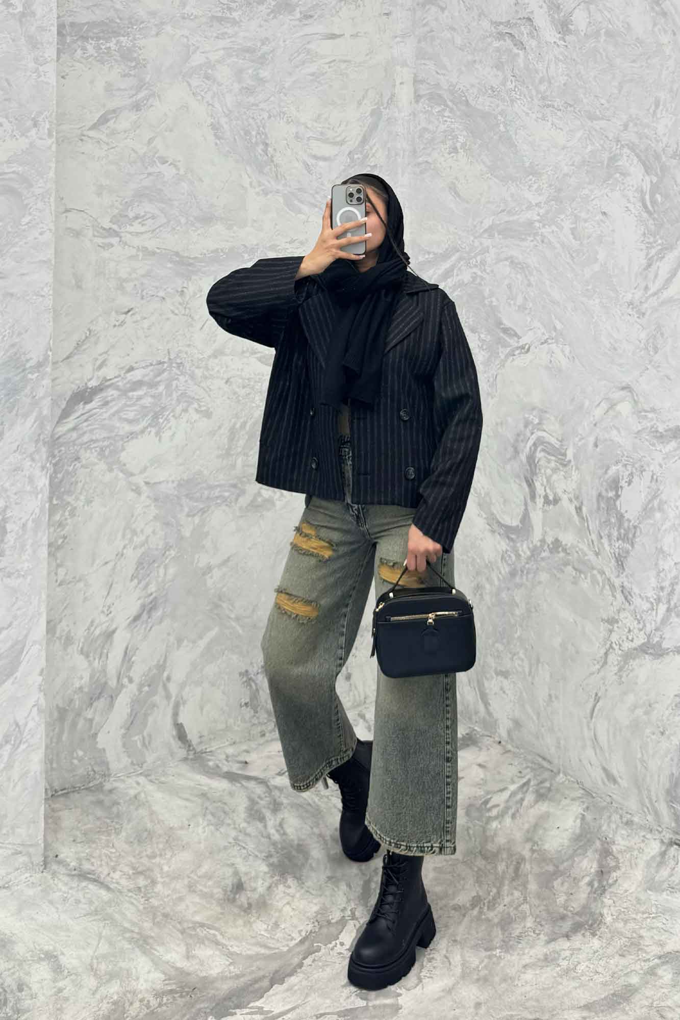 کت آستردار چهار دکمه توییت پشمی