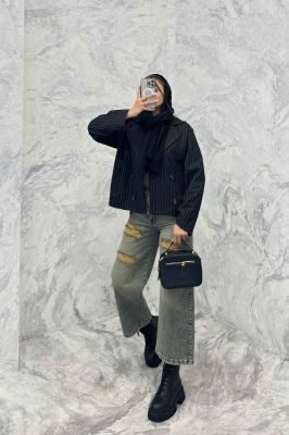 کت آستردار چهار دکمه توییت پشمی