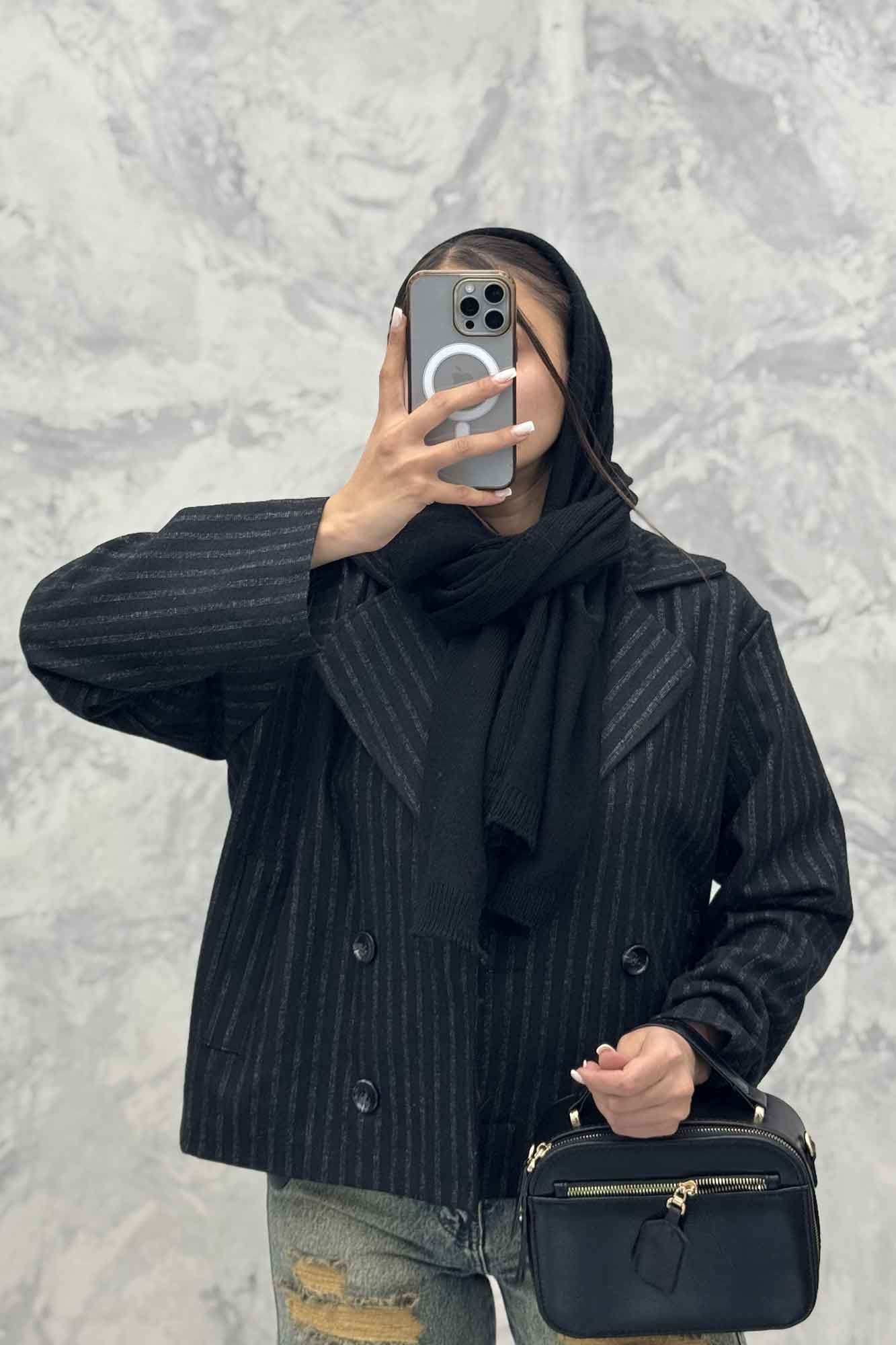 کت آستردار چهار دکمه توییت پشمی