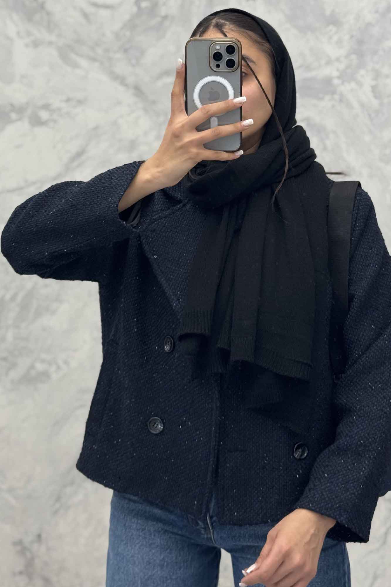 کت آستردار چهار دکمه توییت پشمی