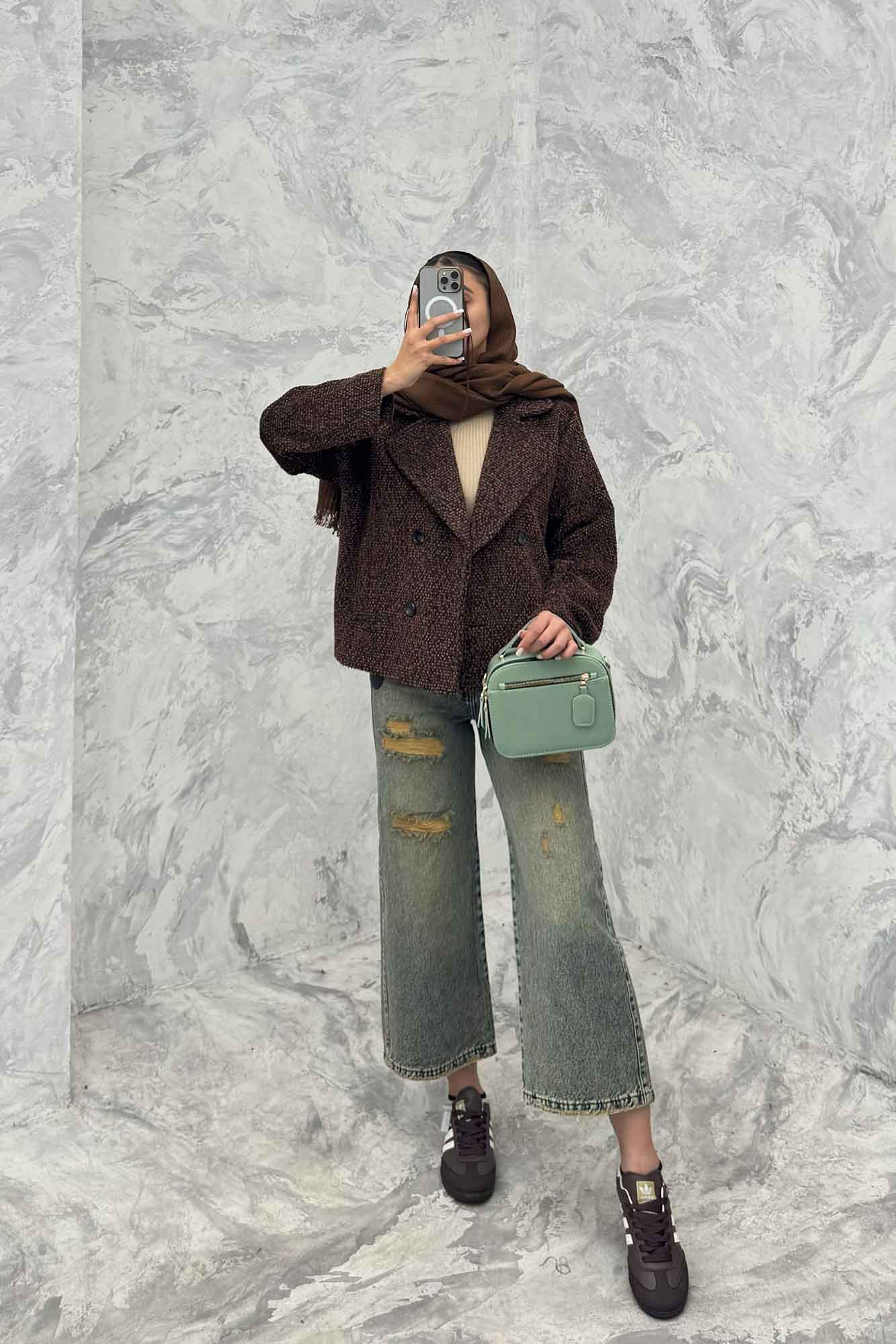 کت آستردار چهار دکمه توییت پشمی