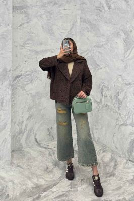 کت آستردار چهار دکمه توییت پشمی