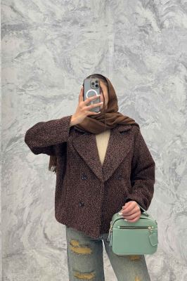 کت آستردار چهار دکمه توییت پشمی