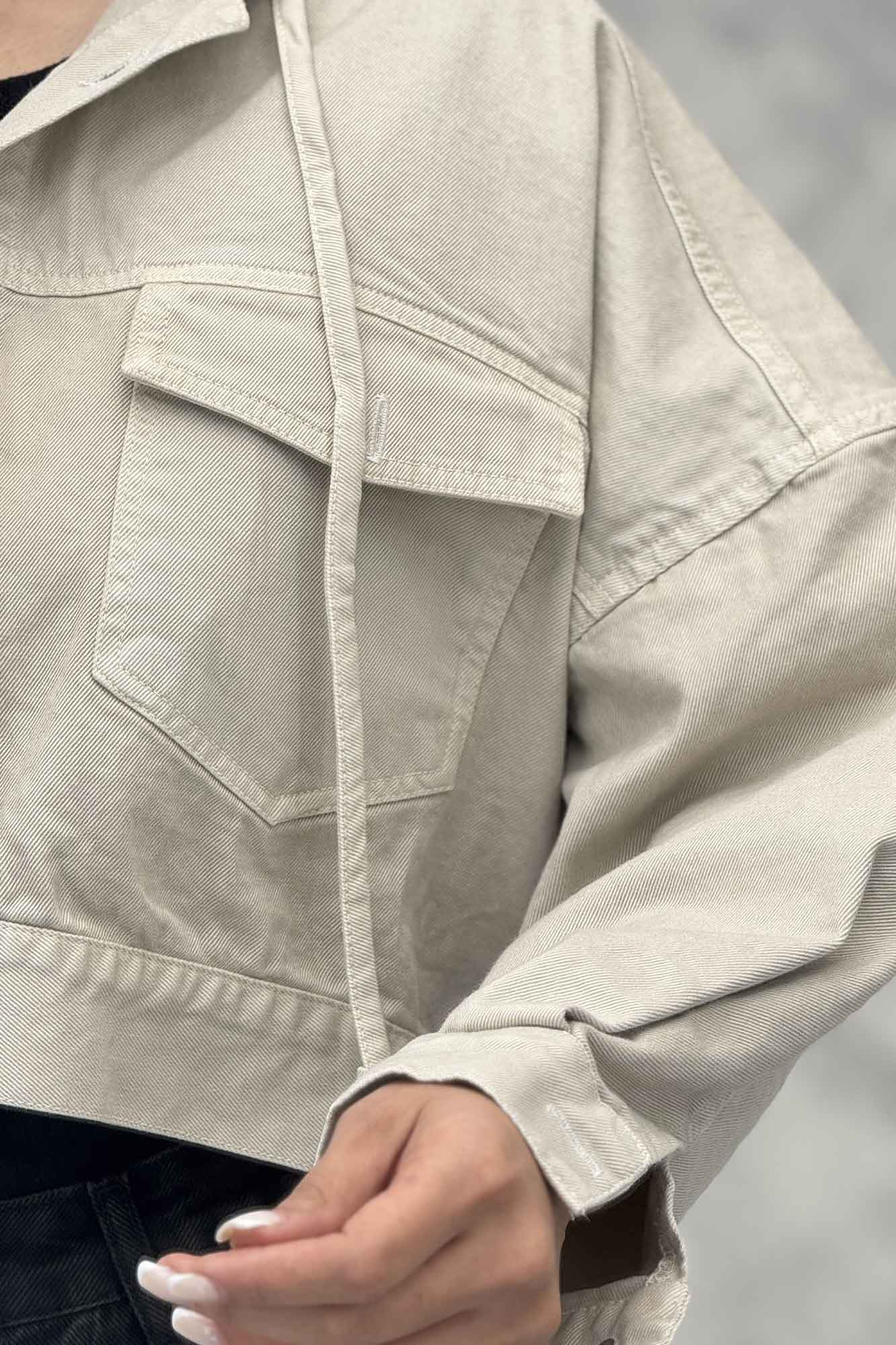 کت کتان کراپ کلاهدار 24981