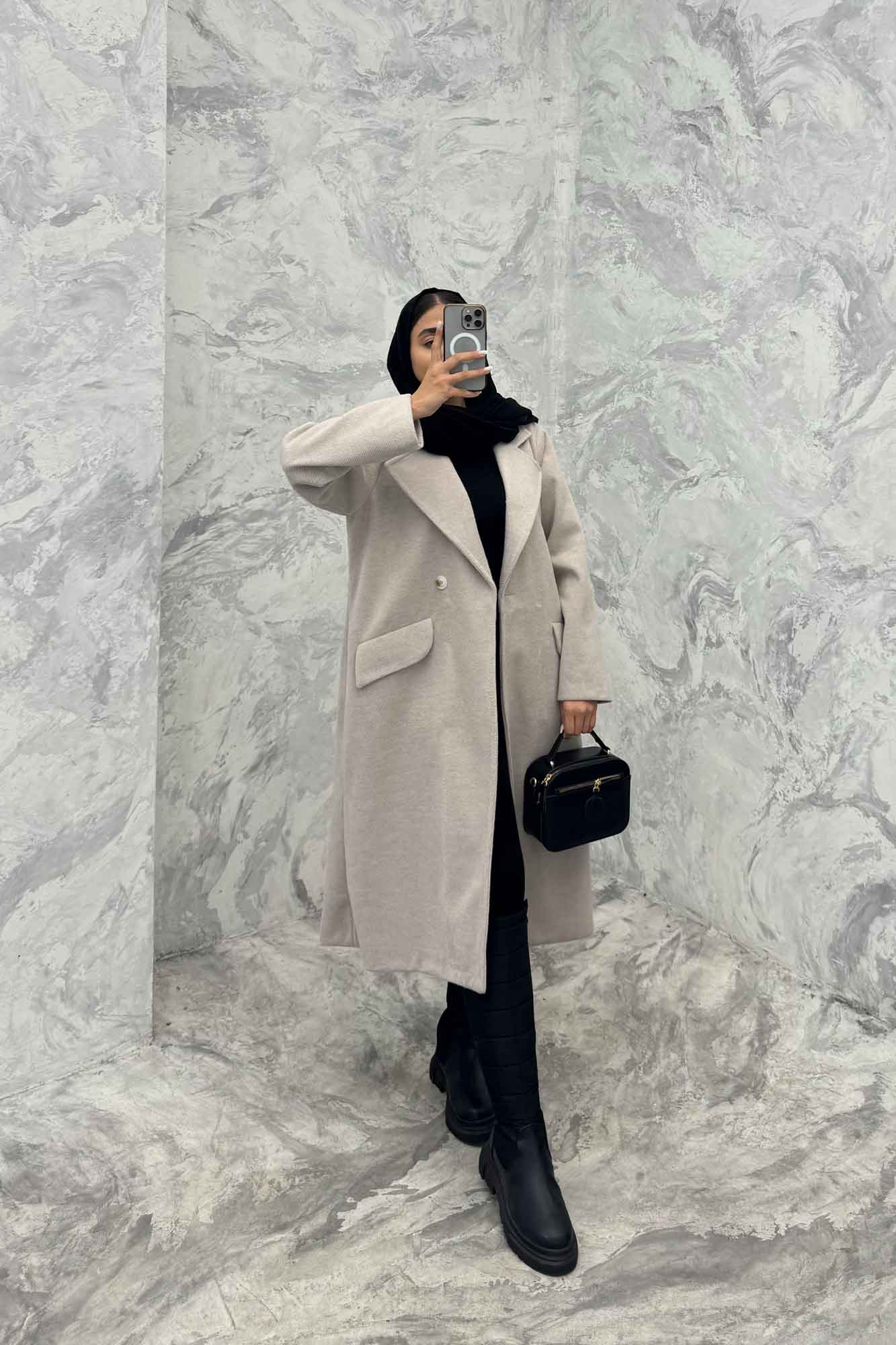 پالتو فوتر جناقی بلند آستردار MAYA