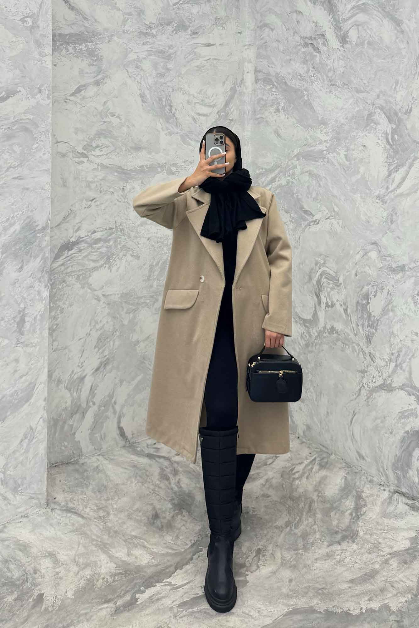 پالتو فوتر جناقی بلند آستردار MAYA