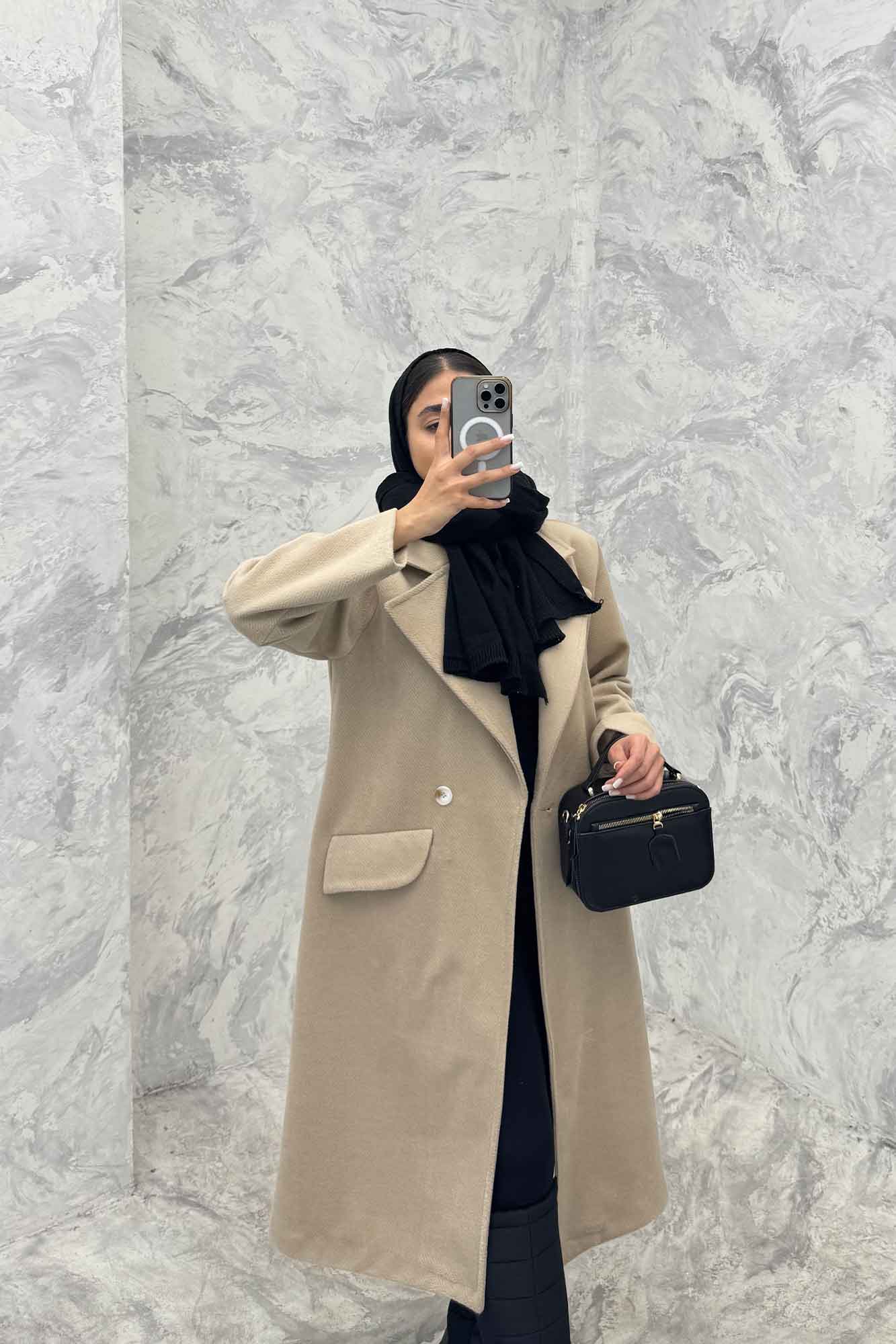 پالتو فوتر جناقی بلند آستردار MAYA