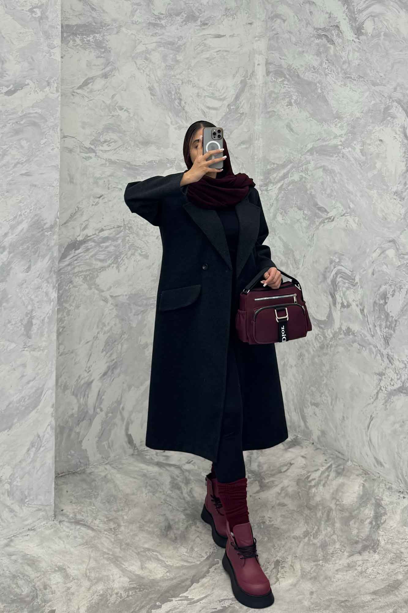 پالتو فوتر جناقی بلند آستردار MAYA