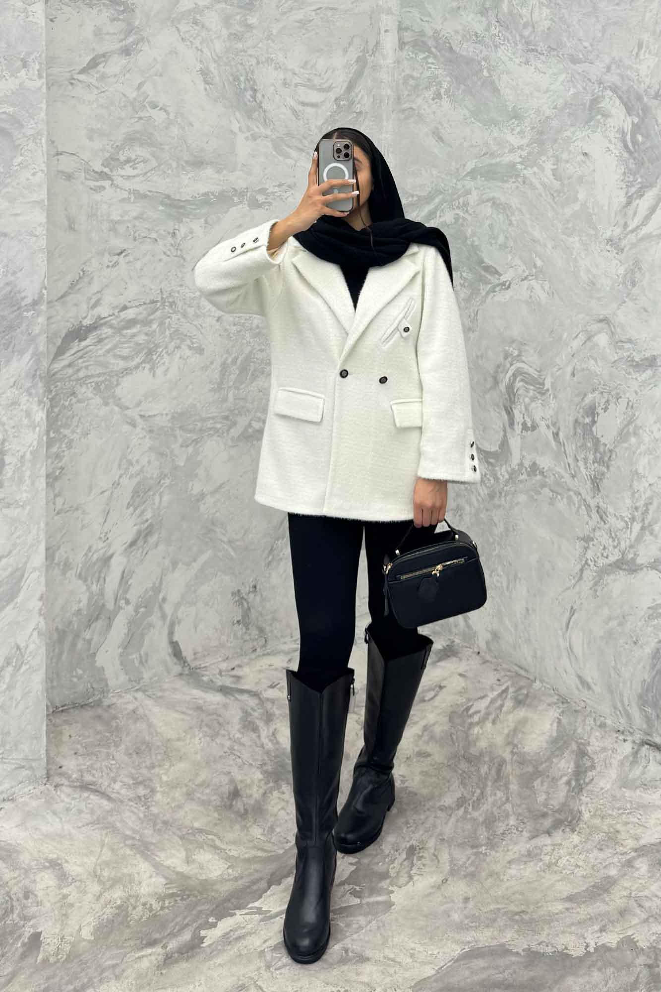 پالتو کتی لمزور آستردار دو دکمه HENRY