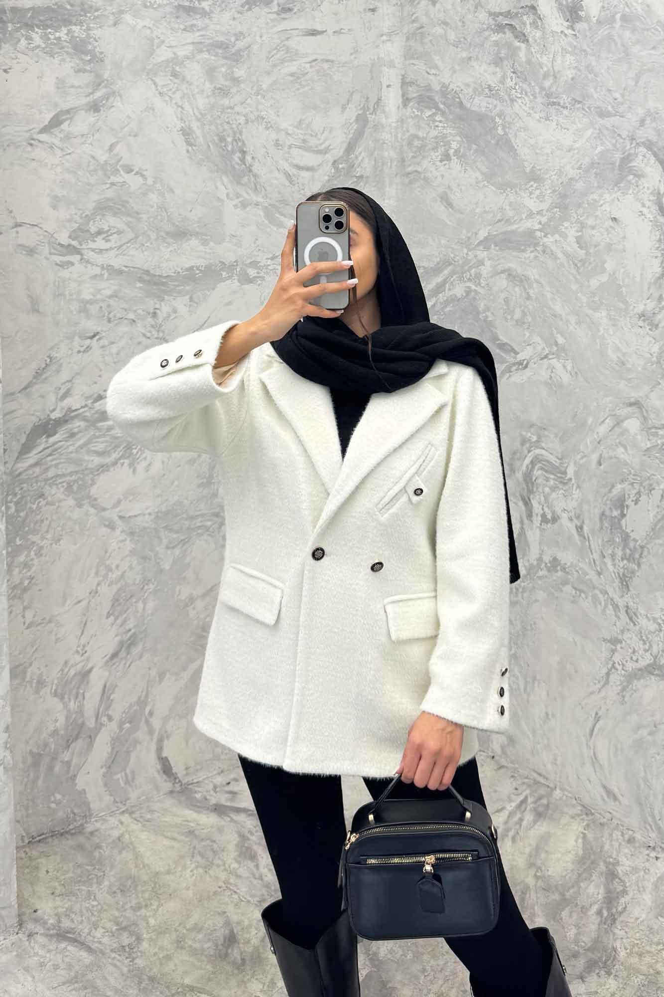 پالتو کتی لمزور آستردار دو دکمه HENRY