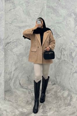 پالتو کتی لمزور آستردار دو دکمه HENRY